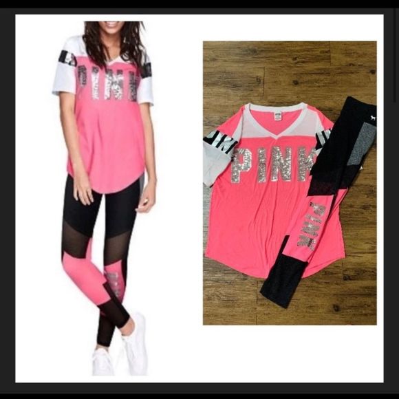 VS PINK BLING NEON OUTFIT SET XS/M - Picture 1 of 12